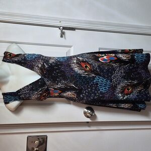 Peacock Feather & Paisley Multicolor Dress